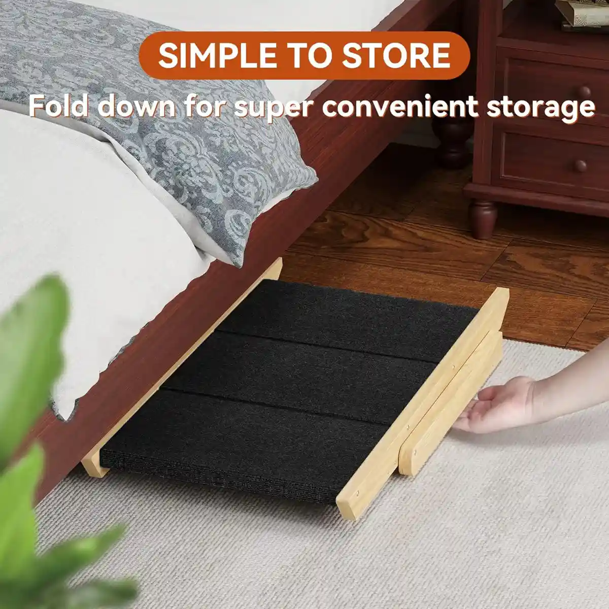 Wooden Pet Stairs Foldable Dog Ramp With Non-Slip Steps - Image 11