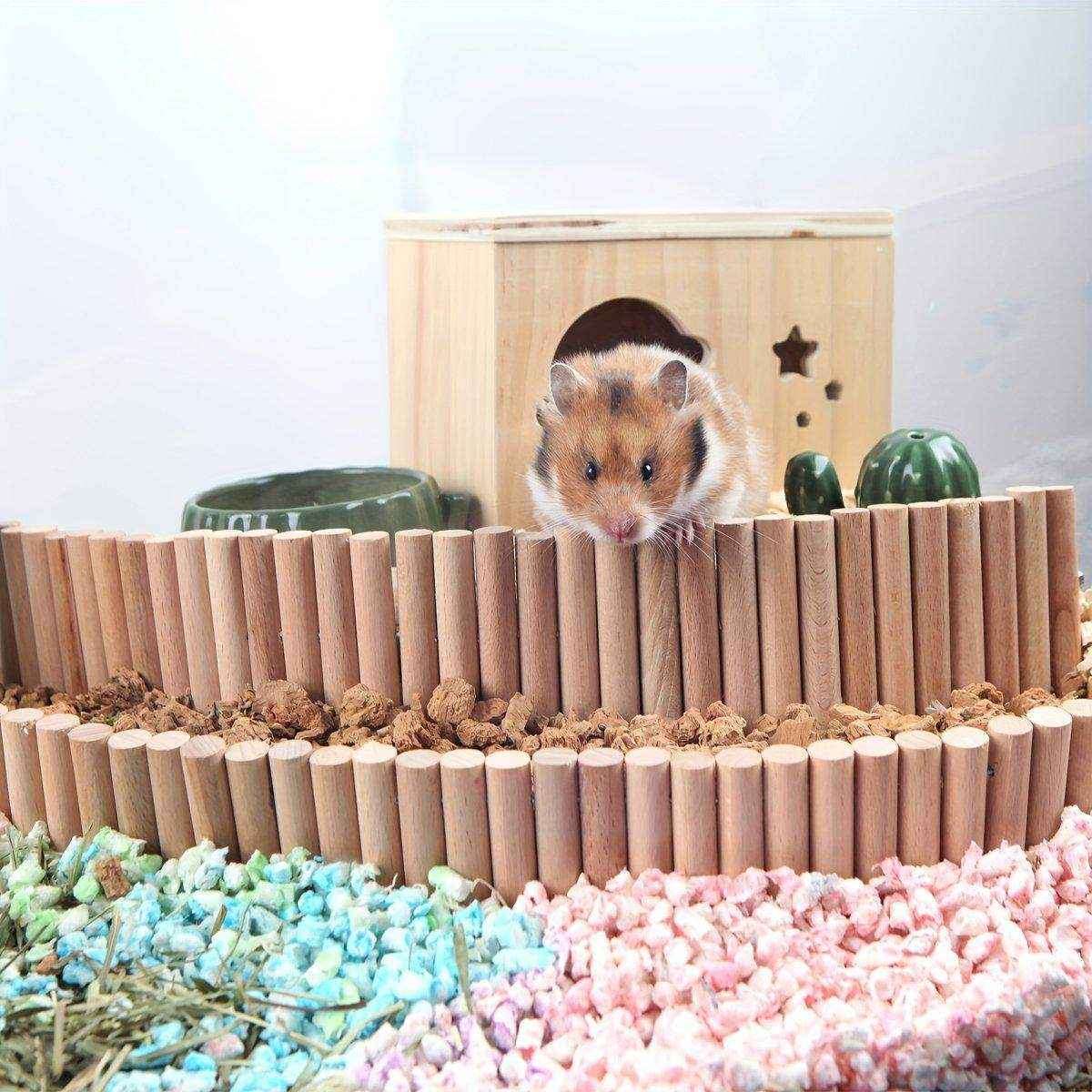 Wooden Hamster Toy Furniture Small Fence Climbing Stairs Arch Bridge for Pets - Image 10