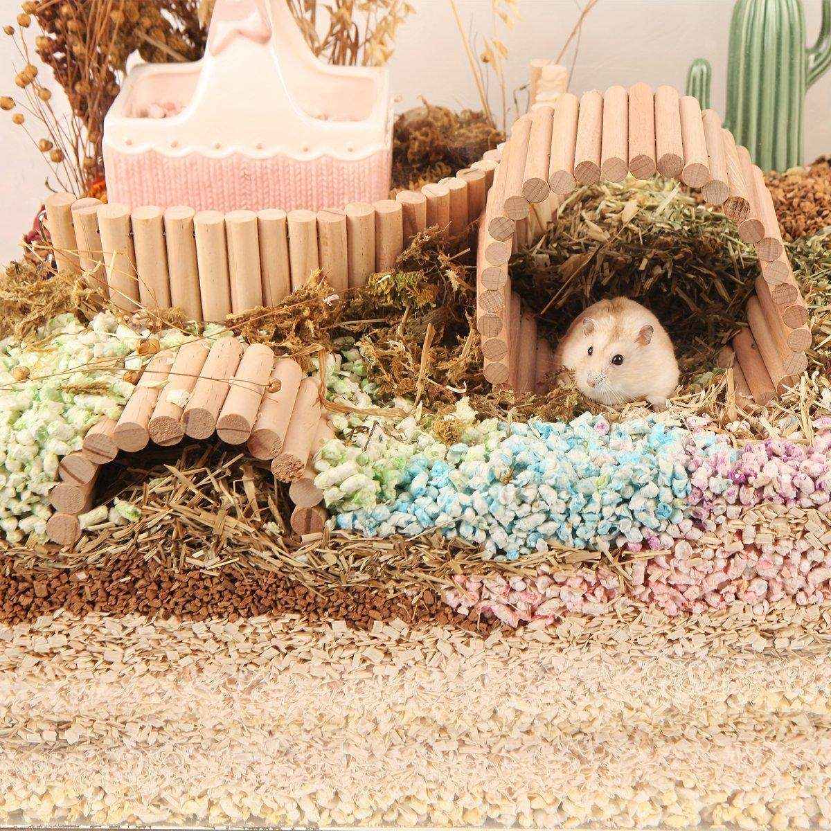 Wooden Hamster Toy Furniture Small Fence Climbing Stairs Arch Bridge for Pets - Image 12