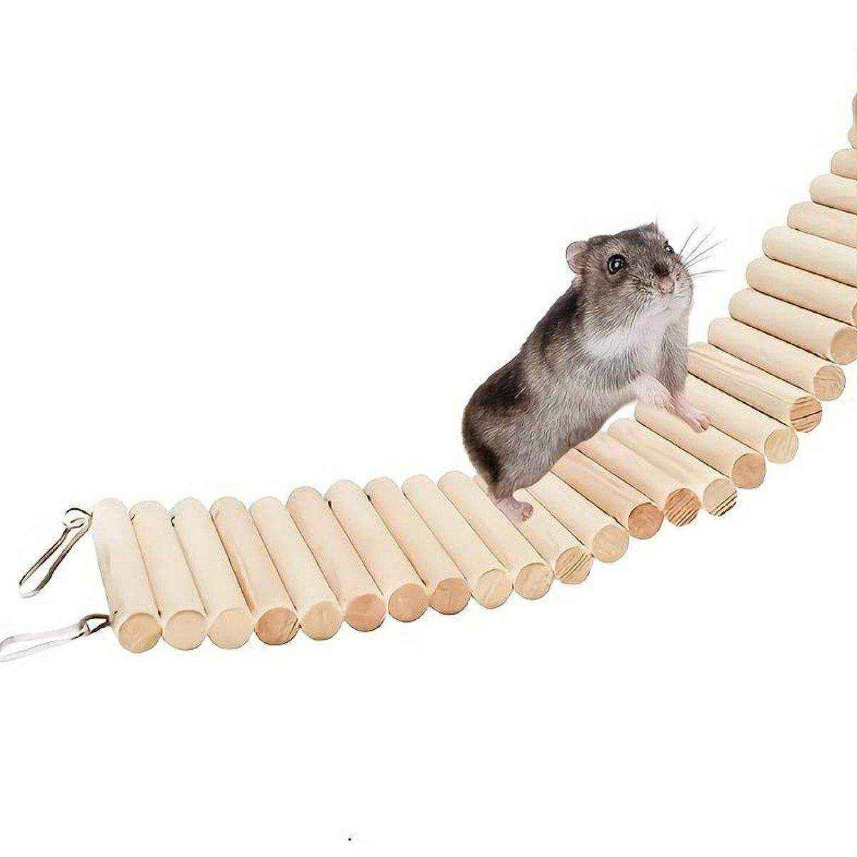 Wooden Hamster Toy Furniture Small Fence Climbing Stairs Arch Bridge for Pets - Image 15