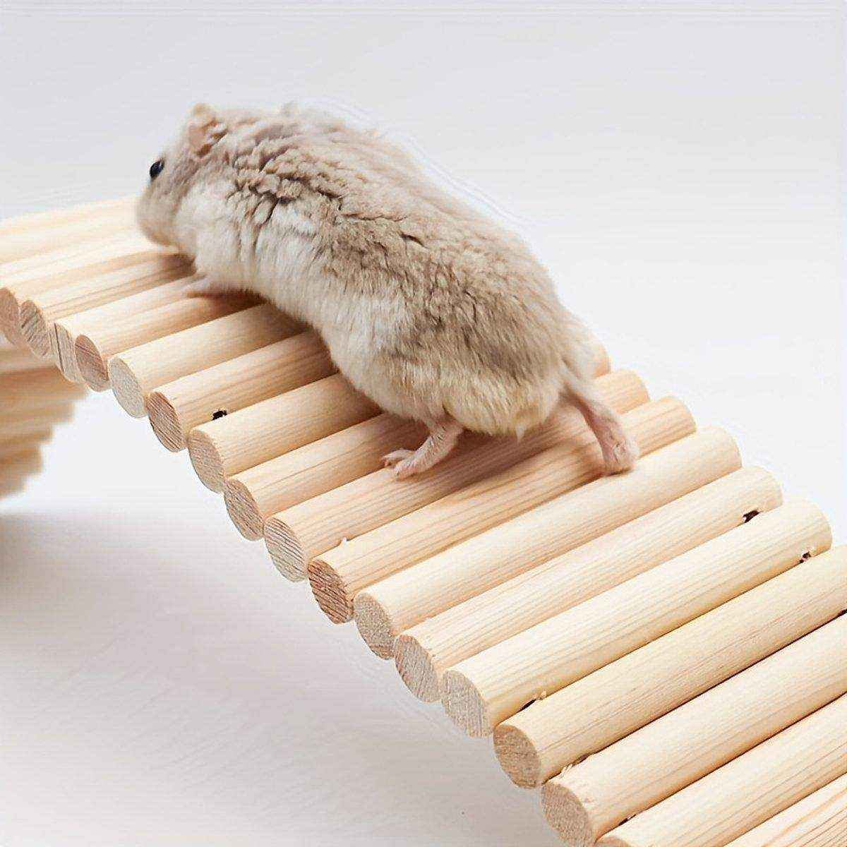 Wooden Hamster Toy Furniture Small Fence Climbing Stairs Arch Bridge for Pets - Image 5