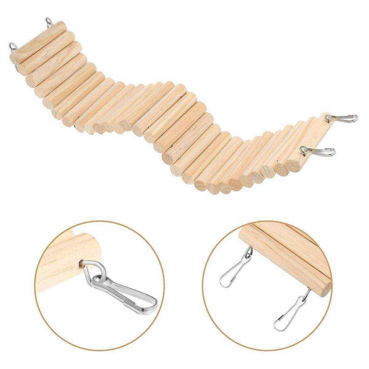 Wooden Hamster Toy Furniture Small Fence Climbing Stairs Arch Bridge for Pets - Image 7