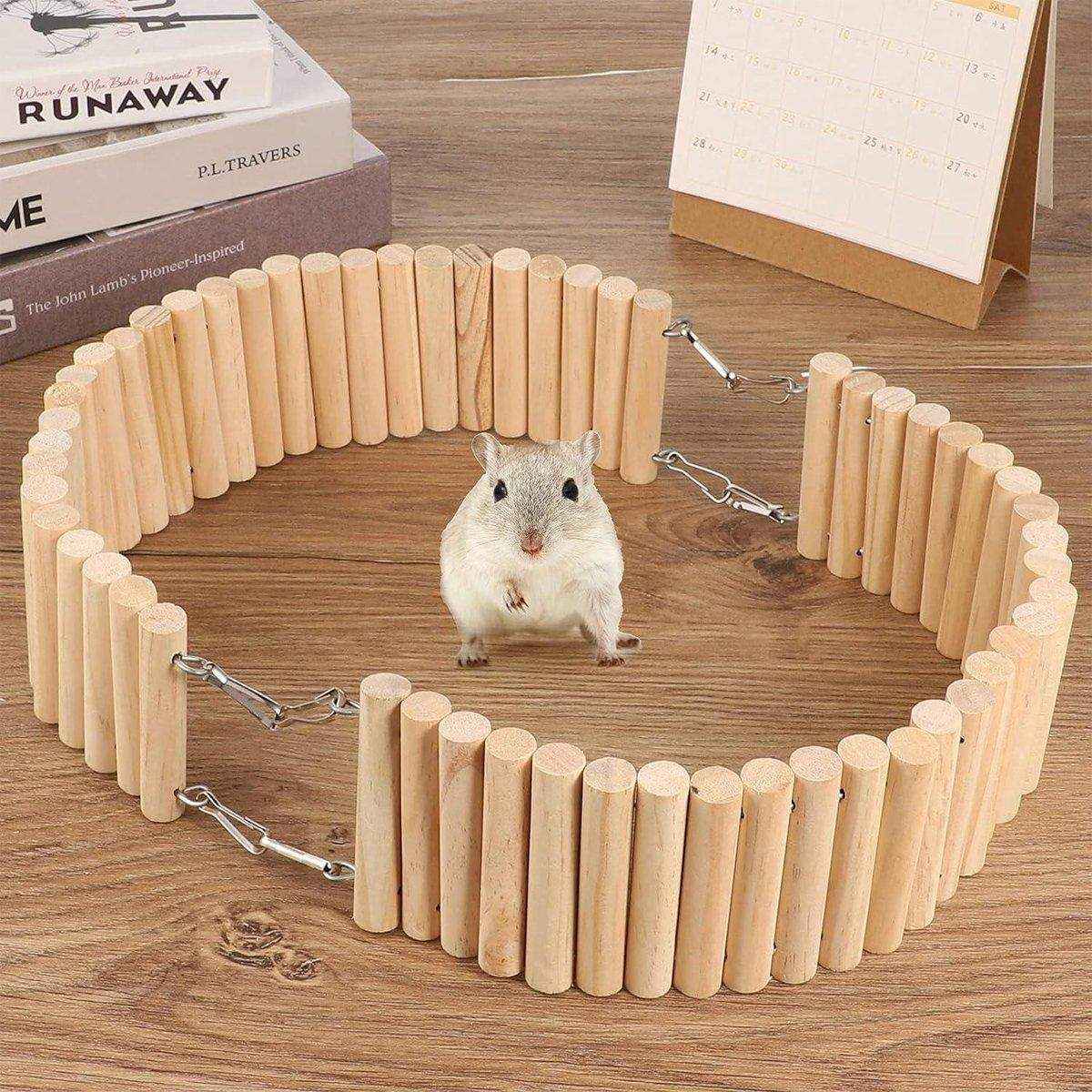 Wooden Hamster Toy Furniture Small Fence Climbing Stairs Arch Bridge for Pets - Image 9