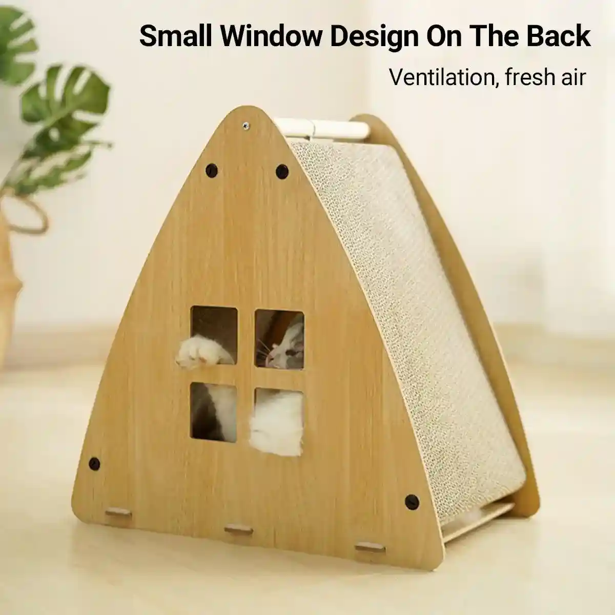 Wooden Triangle Cat Scratching Board Cat Nest 2in1 Claw Sharpening Cat Toys - Image 13