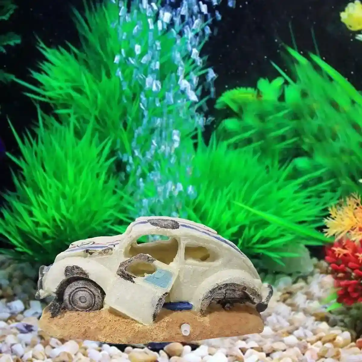 Resin Wrecked Car Aquarium Decoration with Air Bubbler Feature - Image 12
