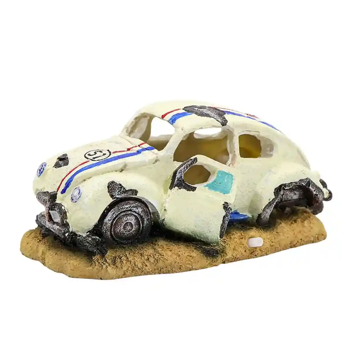 Resin Wrecked Car Aquarium Decoration with Air Bubbler Feature - Image 8