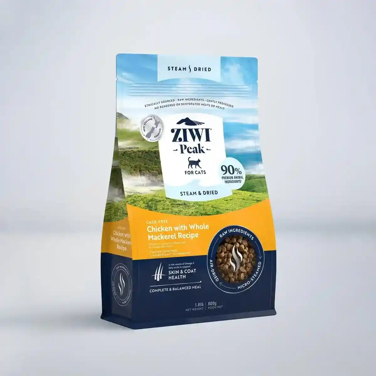 Ziwi Peak Steam Dried Cat Food Chicken with Whole Mackerel 800g/2.2kg - Image 2